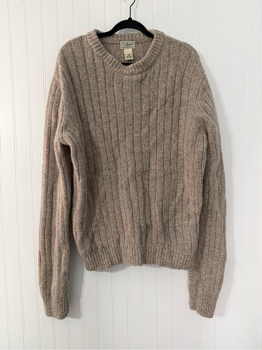 Vintage L.L Bean Lambswool Ribbed Crewneck Sweater